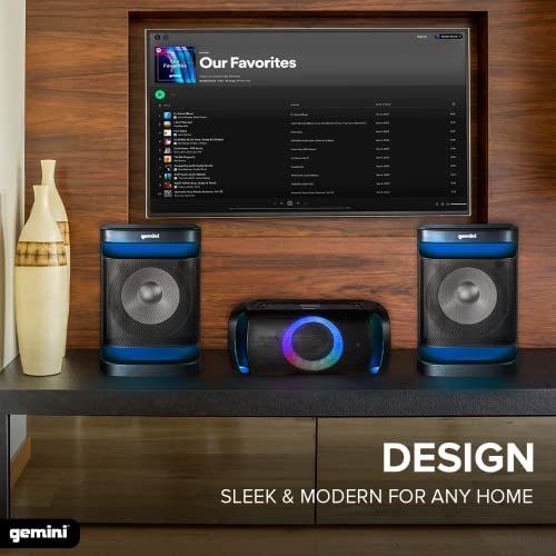 GSYS-4800 Home Stereo System | 4800W Peak Power | Bluetooth, USB & AUX Connectivity | Multi-Color LED Party Lighting