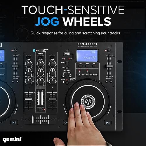 Gemini Sound CDM-4000BT dual CD USB DJ player with Bluetooth streaming and illuminated controls