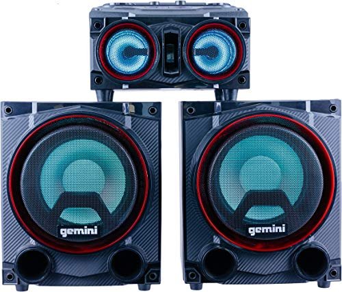 Gemini Sound GSYS-2000 2000W dual 8-inch stereo system with LED lighting and Bluetooth connectivity