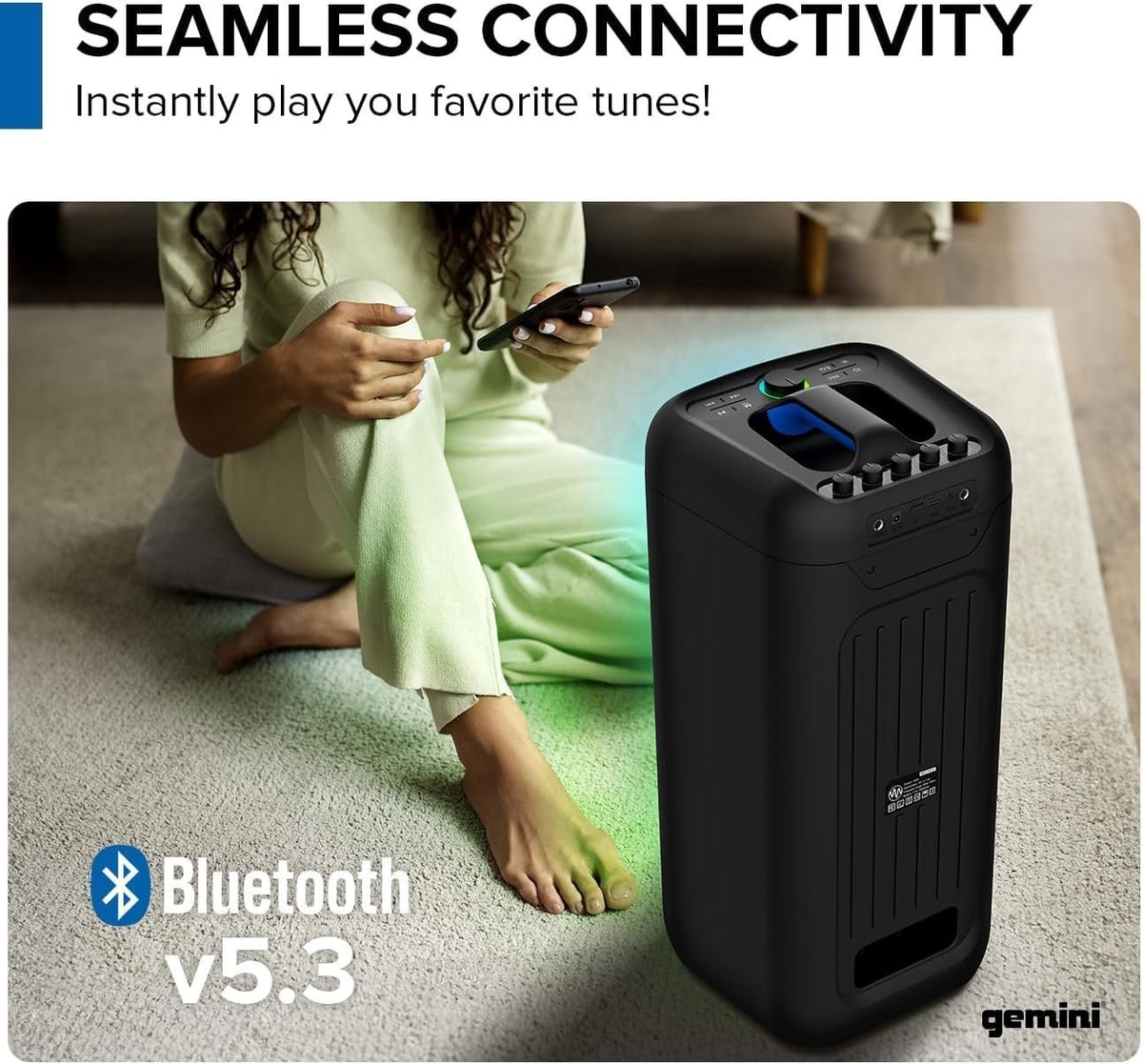 Gemini Sound karaoke speaker system, Bluetooth, wireless mics (GGO-2650L) — refurbished