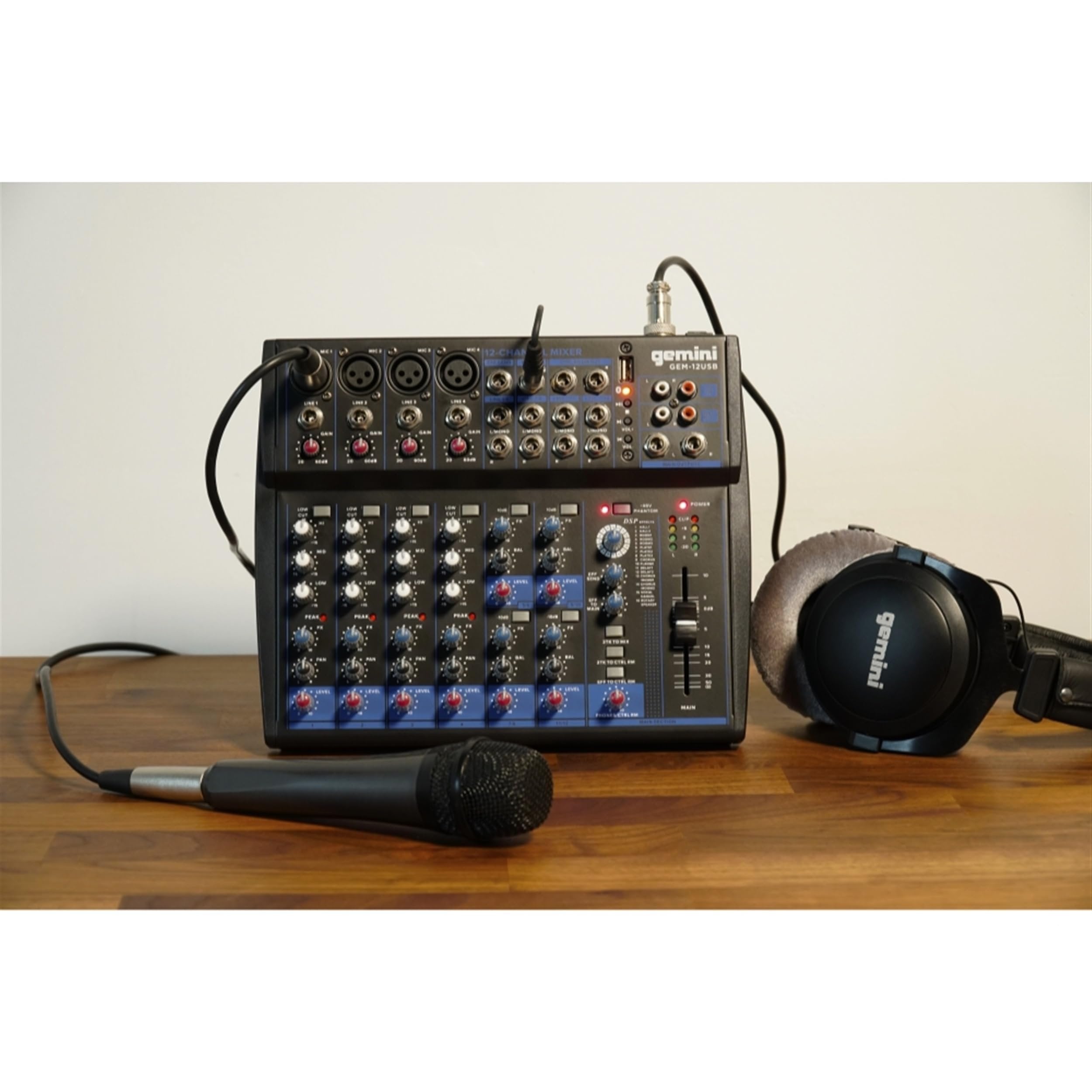 Gemini Sound GEM-12USB 12-channel Bluetooth audio mixer with 3-band EQ and multiple input options
