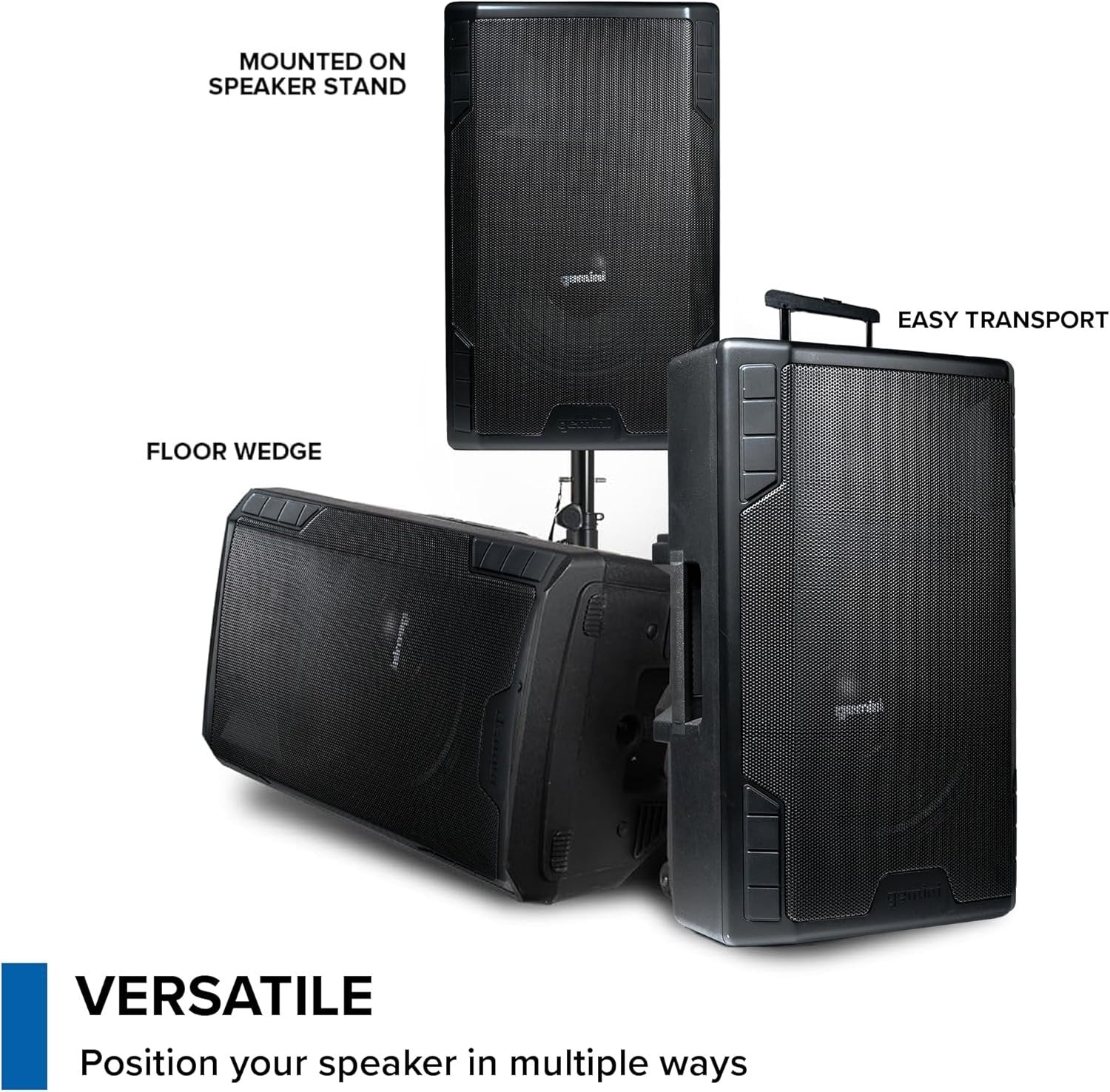 Gemini Sound GSP-5500 15-inch Bluetooth PA speaker with TWS, 2200W power, and XLR input