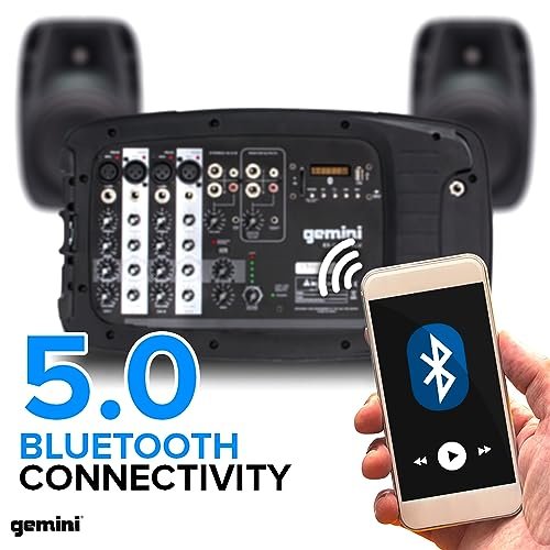 ES-210MXBLU-ST: 150W Portable PA System with Dual 10" Speakers