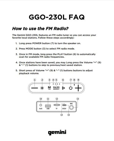 GGO-230L Waterproof Bluetooth Speaker IPX5 Portable Wireless Audio