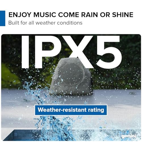 Solar Bluetooth Rock Speaker - Waterproof IPX5, Multi-Link, LED