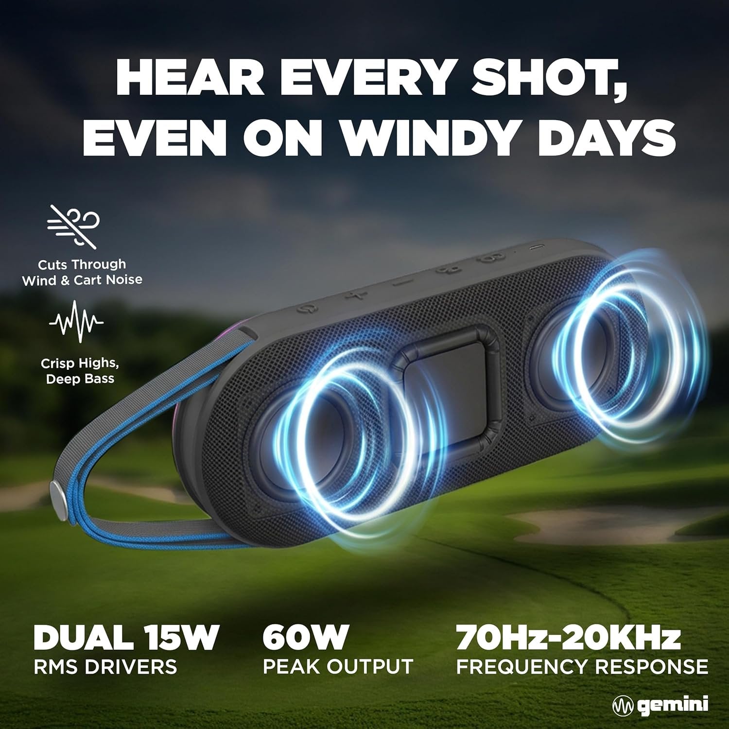 BeatGrip Pro Magnetic Bluetooth Speaker - 60W RGB Lights Golf Cart