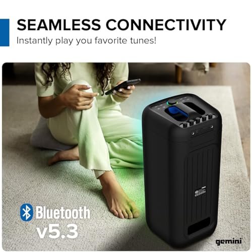 Gemini Sound GGO-2650L portable Bluetooth speaker with dual 6.5-inch woofers and 200W power, ideal for karaoke parties.