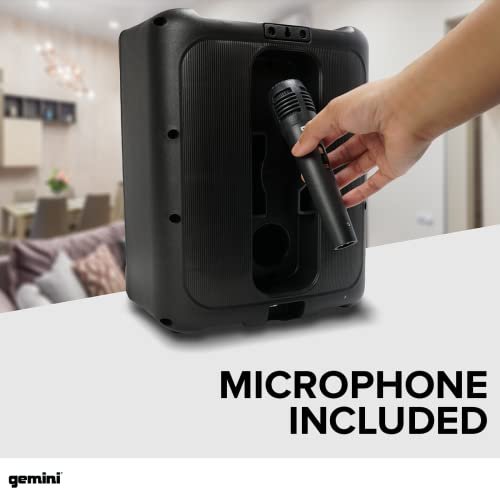 Gemini Sound GSYS-2400 Bluetooth home stereo system with dual 8-inch speakers and LED lights, 2000W power.