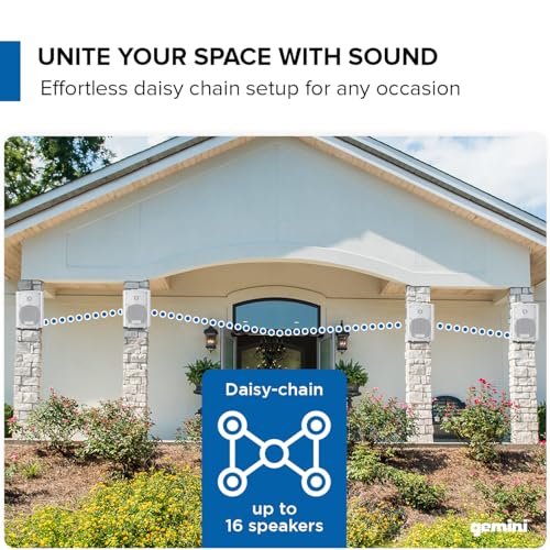 Gemini Sound GHSI-W650BT waterproof outdoor Bluetooth speakers with 6.5-inch woofers and aux input