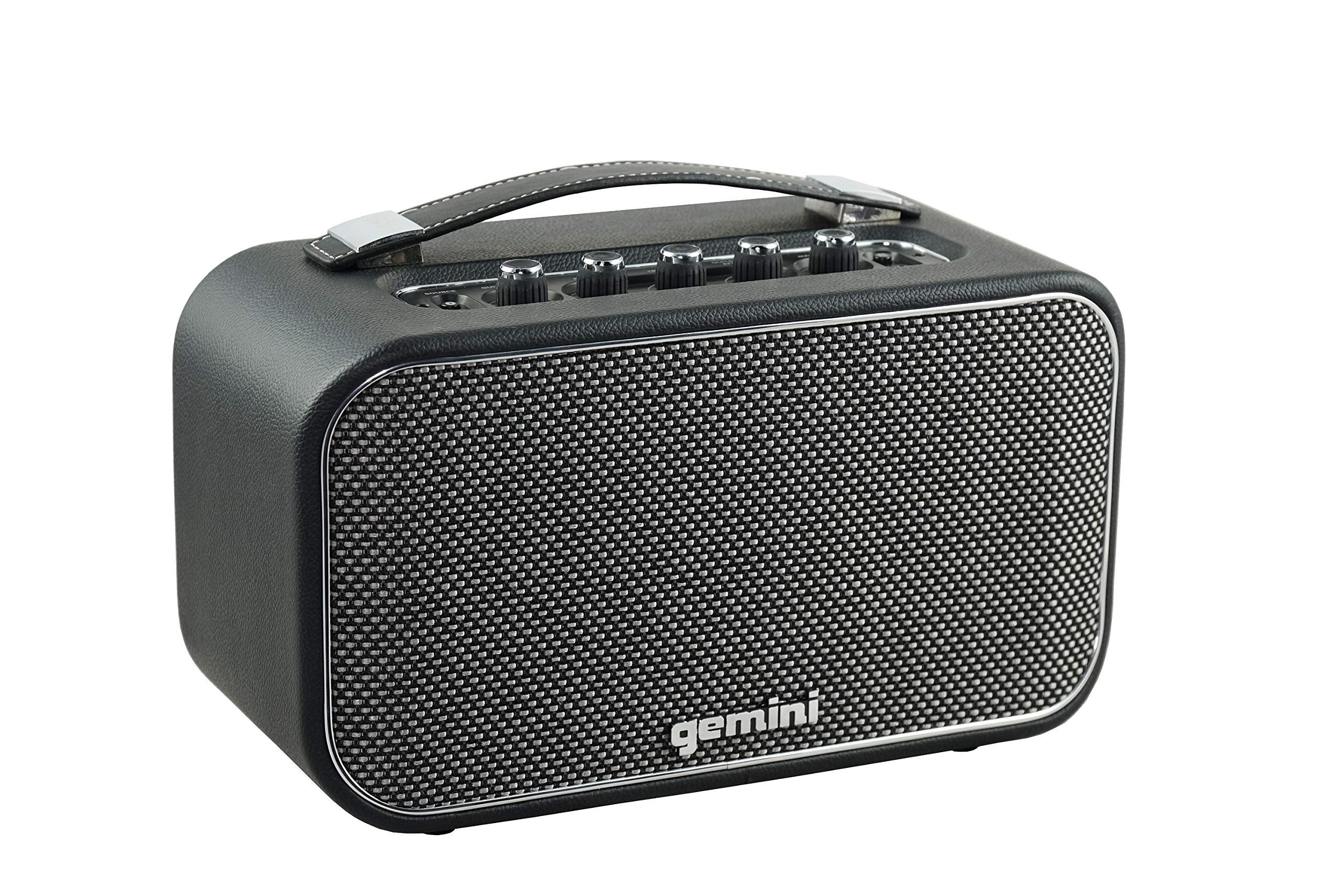 Gemini Sound GTR-300 portable Bluetooth speaker guitar amp, 60W, dual XLR inputs, analog controls, compact design