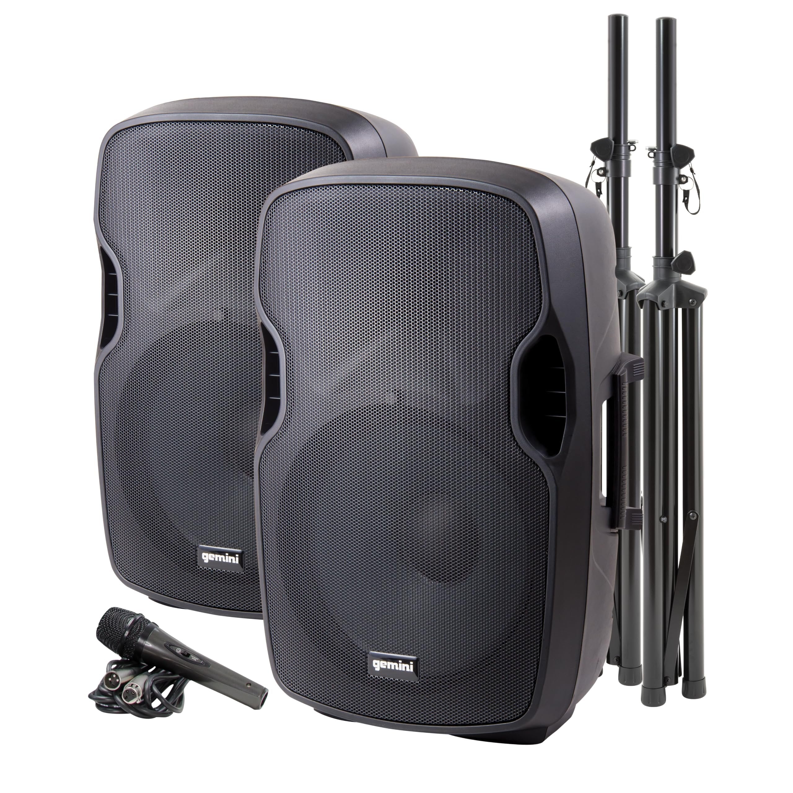 Gemini Sound PA-SYS15 portable dual speaker system, 2000W, Bluetooth, black with active speaker design