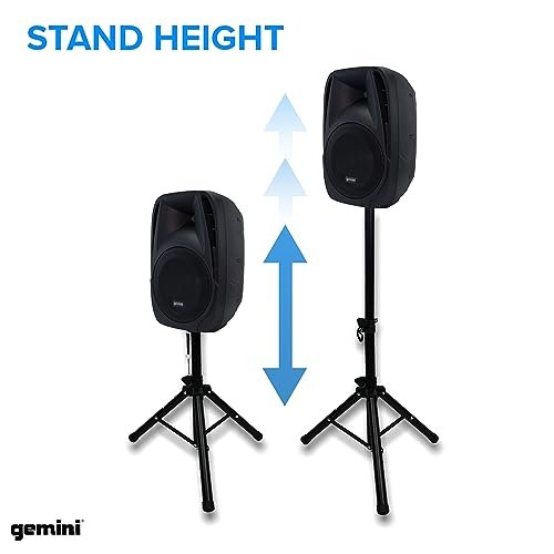 Gemini Sound 150W portable PA system with dual 10-inch speakers in black