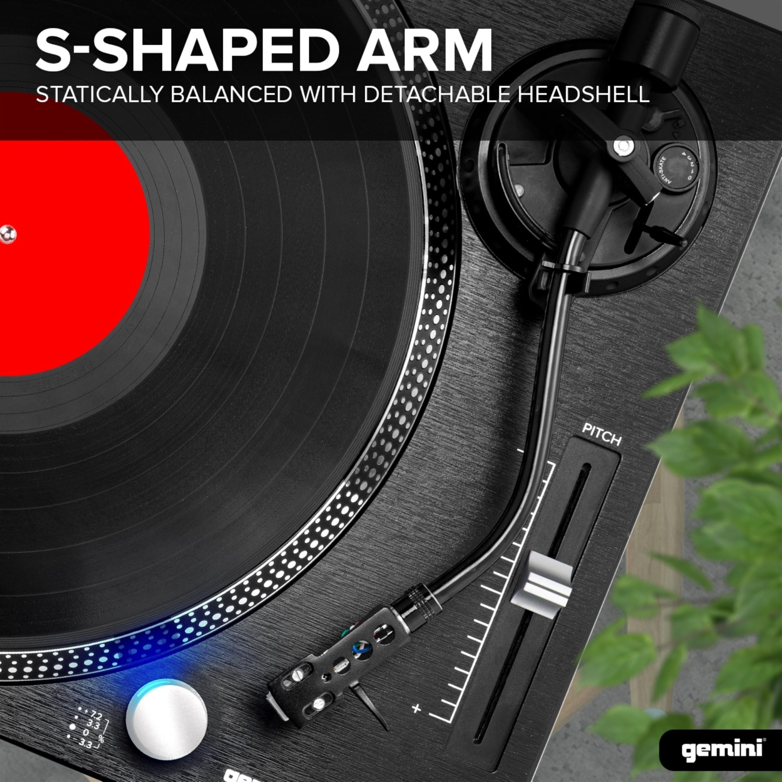 Gemini TT-1200 Professional Belt Drive Turntable USB Aluminum