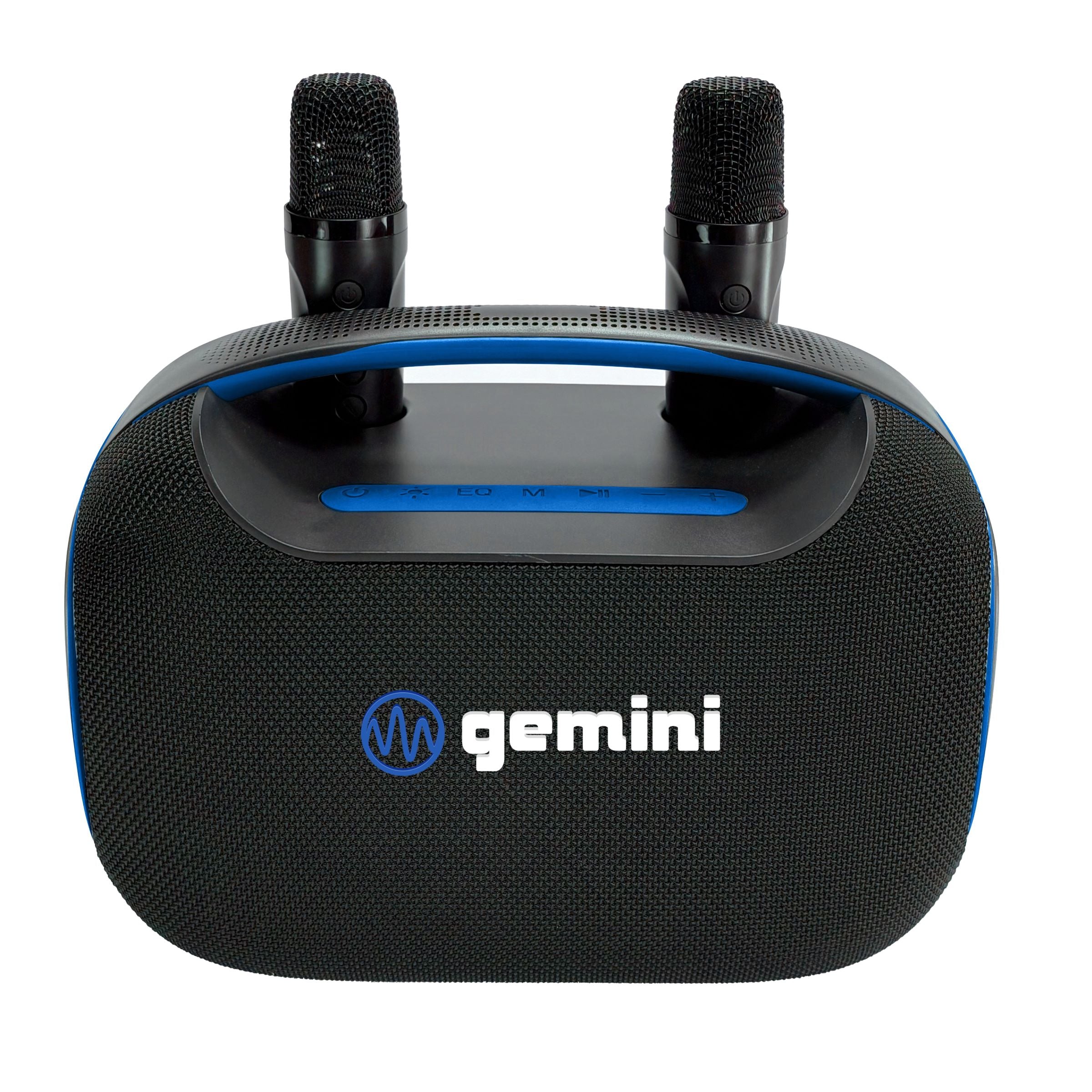 Gemini MPA-K100 portable Bluetooth karaoke speaker with 2 wireless mics and party lights