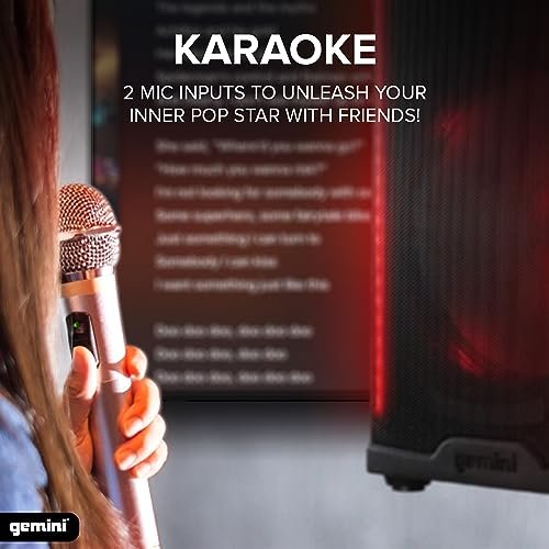GD-L115BT: 1,000 Watt LED Light Up Active Bluetooth PA System, Class D Amplifier and Built in 3-Channel Audio Mixer