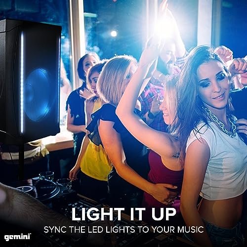 GD-L115BT: 1,000 Watt LED Light Up Active Bluetooth PA System, Class D Amplifier and Built in 3-Channel Audio Mixer