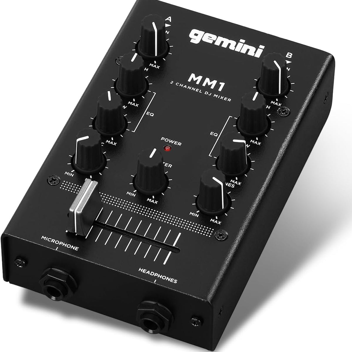 Gemini Sound MM1 pocket-sized 2-channel DJ mixer — 40mm crossfader