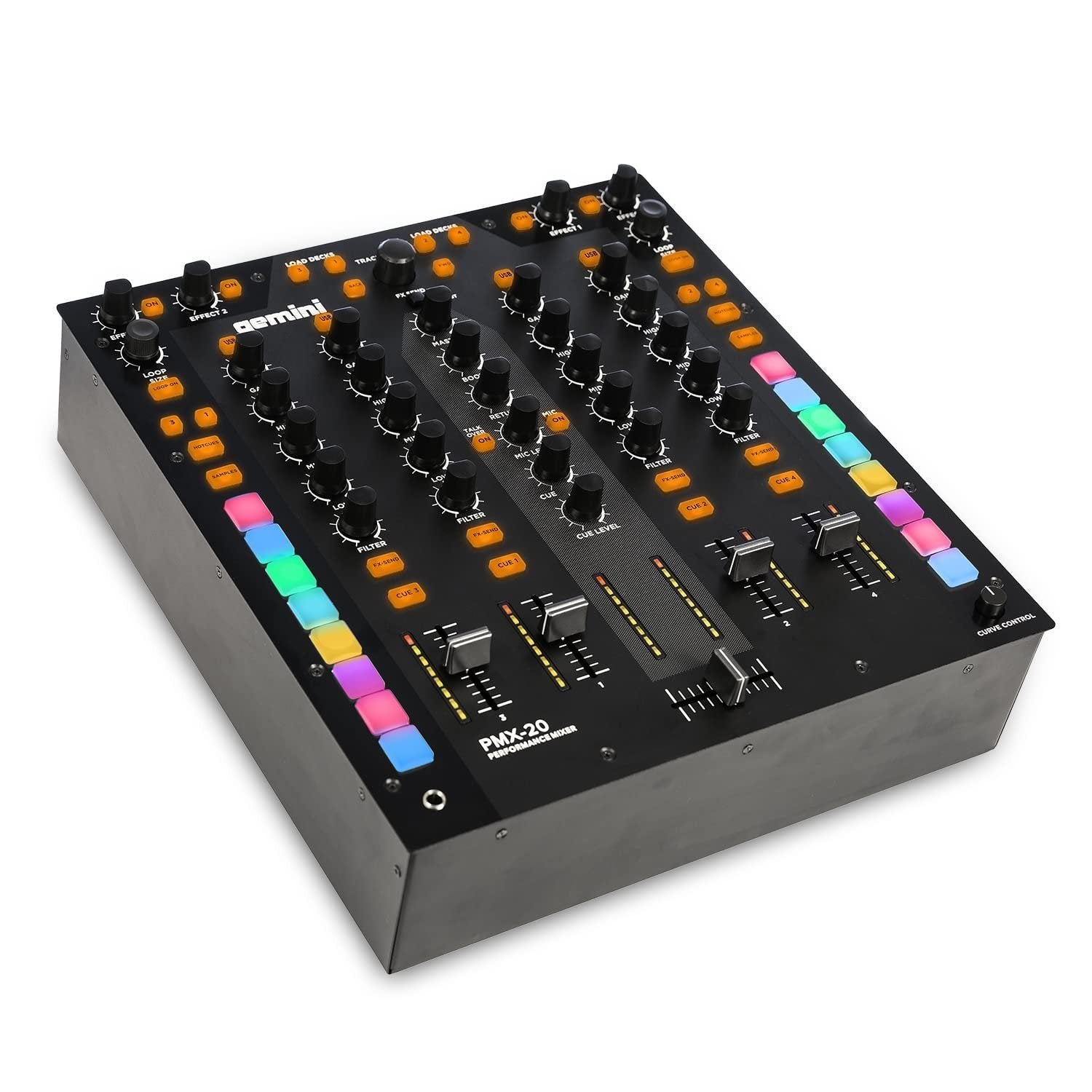 Gemini PMX-20 4-Channel DJ Mixer/MIDI Controller w/ Audio Interface
