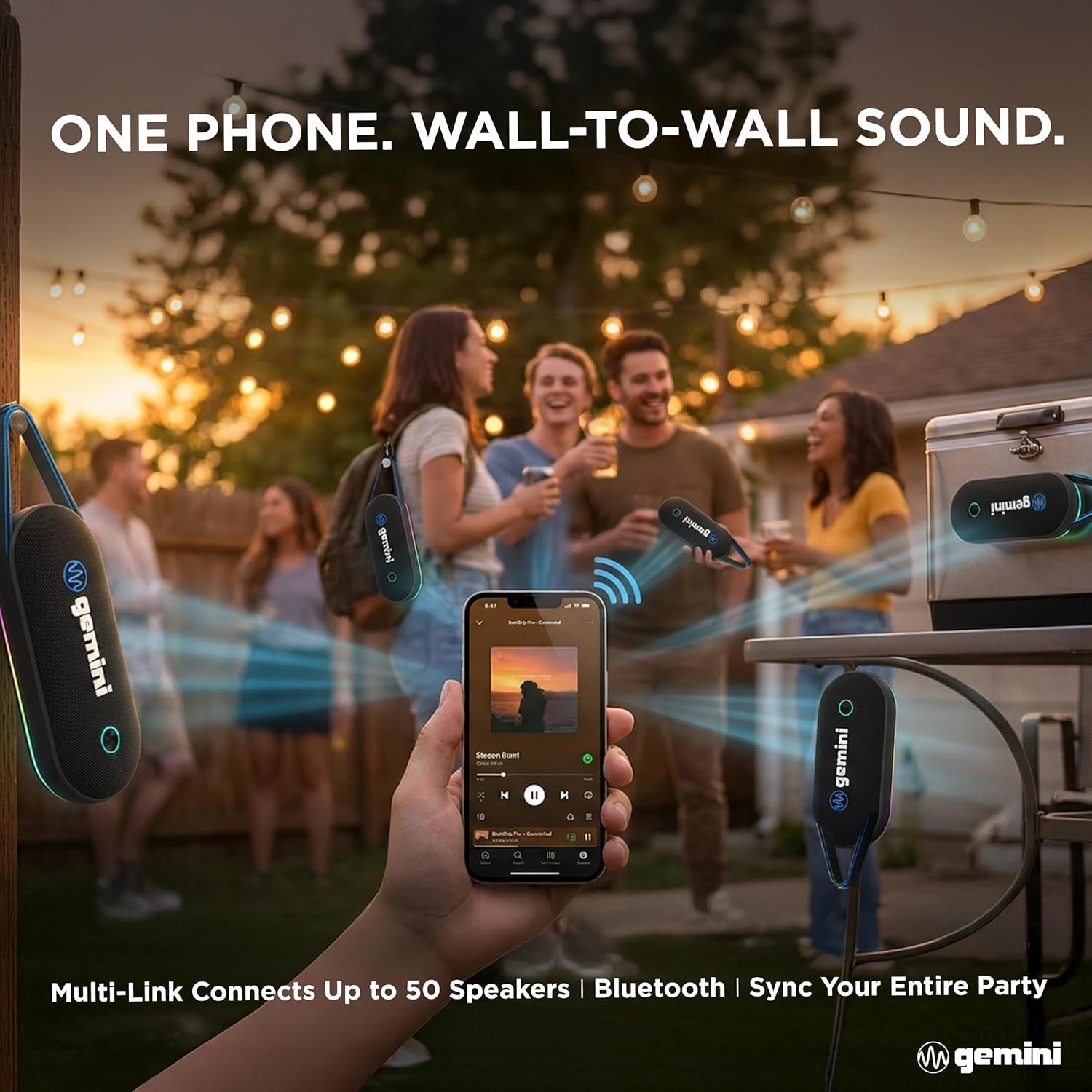 BeatGrip Pro Magnetic Bluetooth Speaker - 60W RGB Lights Golf Cart